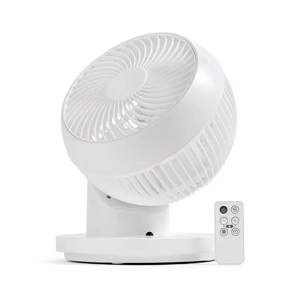 360-Degree Oscillating Tabletop Electric Fan with Remote Control and Timer