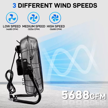 16 Inch High Velocity Dual-Purpose Floor & Wall Mount Electric Fan