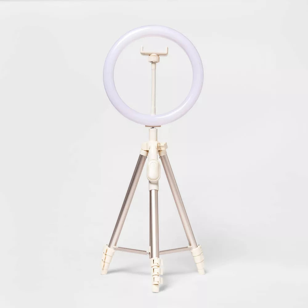 10 Inch LED Ring Light with Extendable Aluminum Tripod & Bluetooth Remote