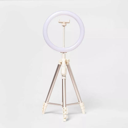 10 Inch LED Ring Light with Extendable Aluminum Tripod & Bluetooth Remote