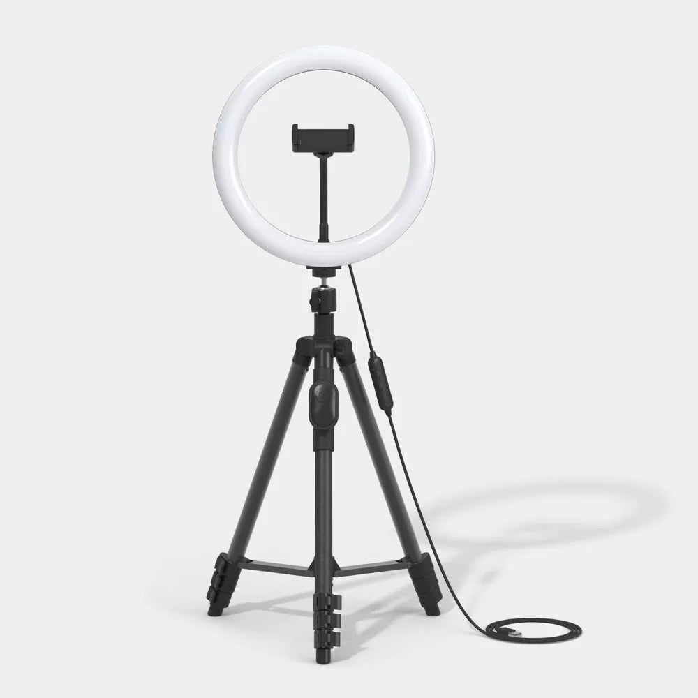 10 Inch LED Ring Light with Adjustable Tripod Stand and Bluetooth Remote Shutter