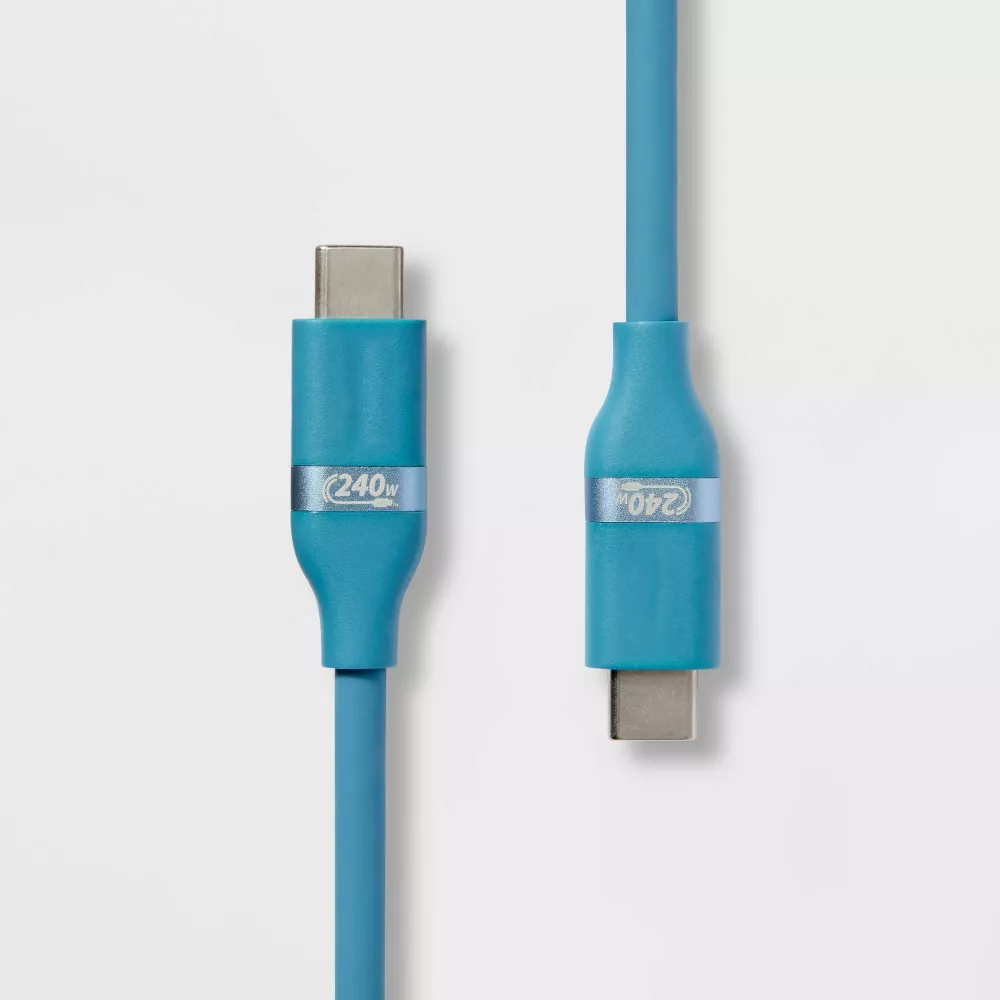6ft Silicone USB-C to USB-C Fast Charging Cable