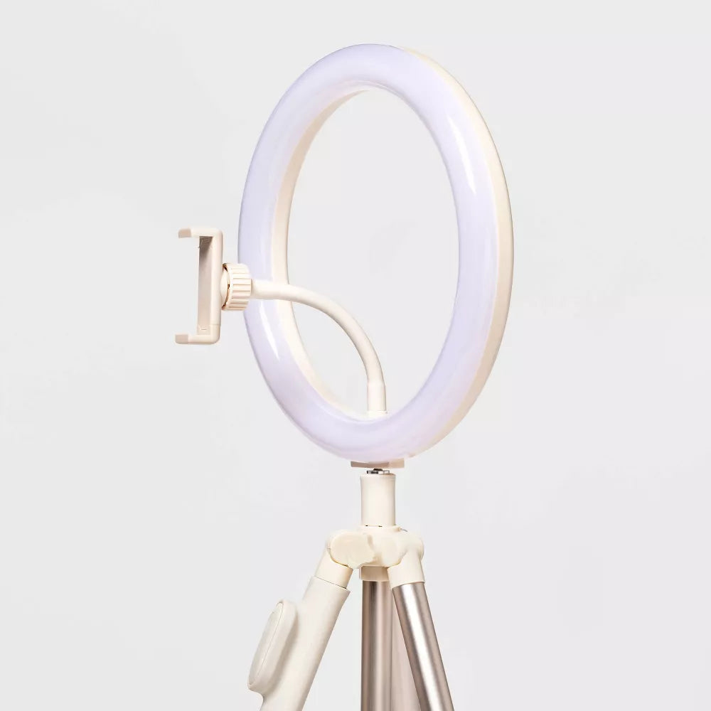 10 Inch LED Ring Light with Extendable Aluminum Tripod & Bluetooth Remote