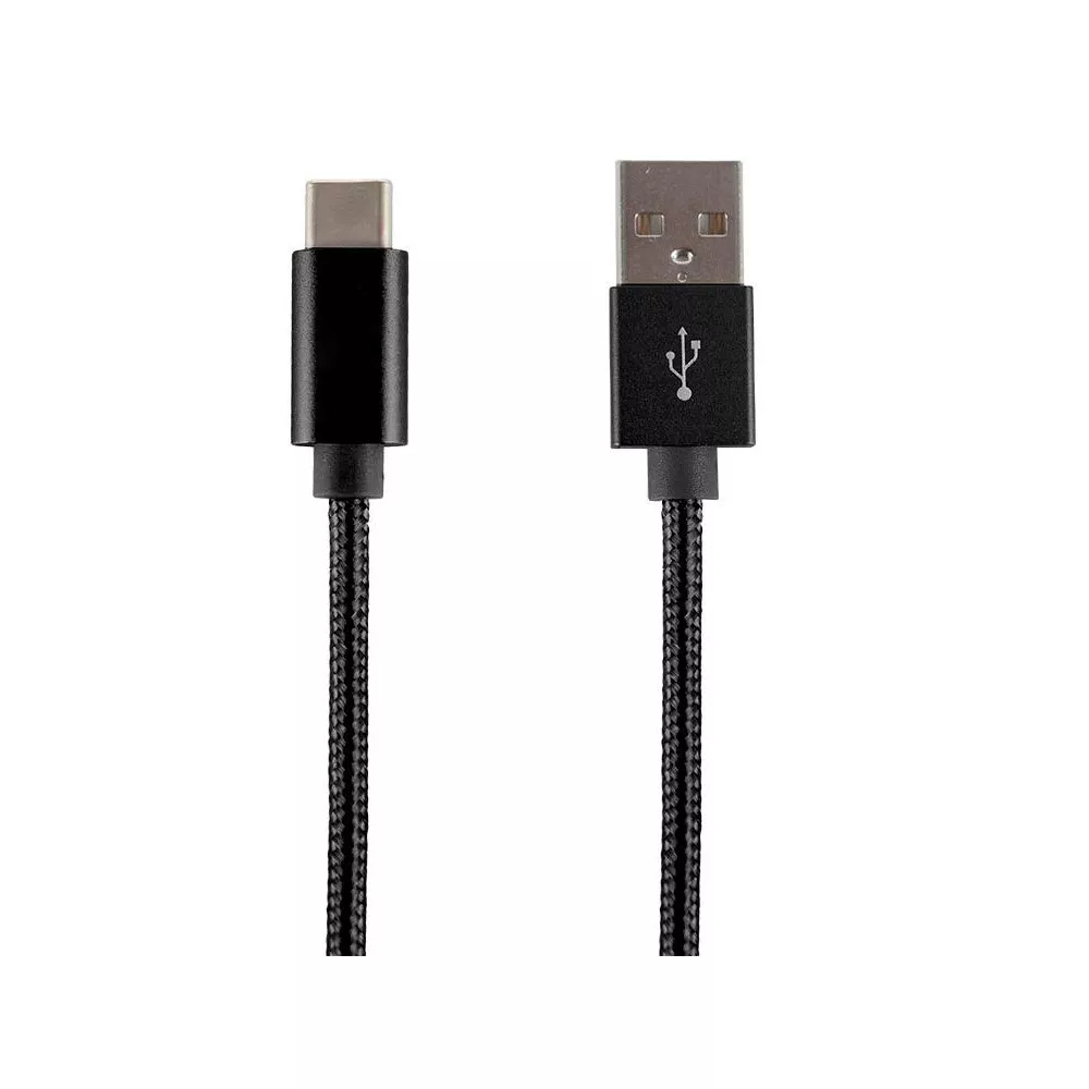 1.5ft Nylon Braided USB-C to USB-A Charging & Data Sync Cable
