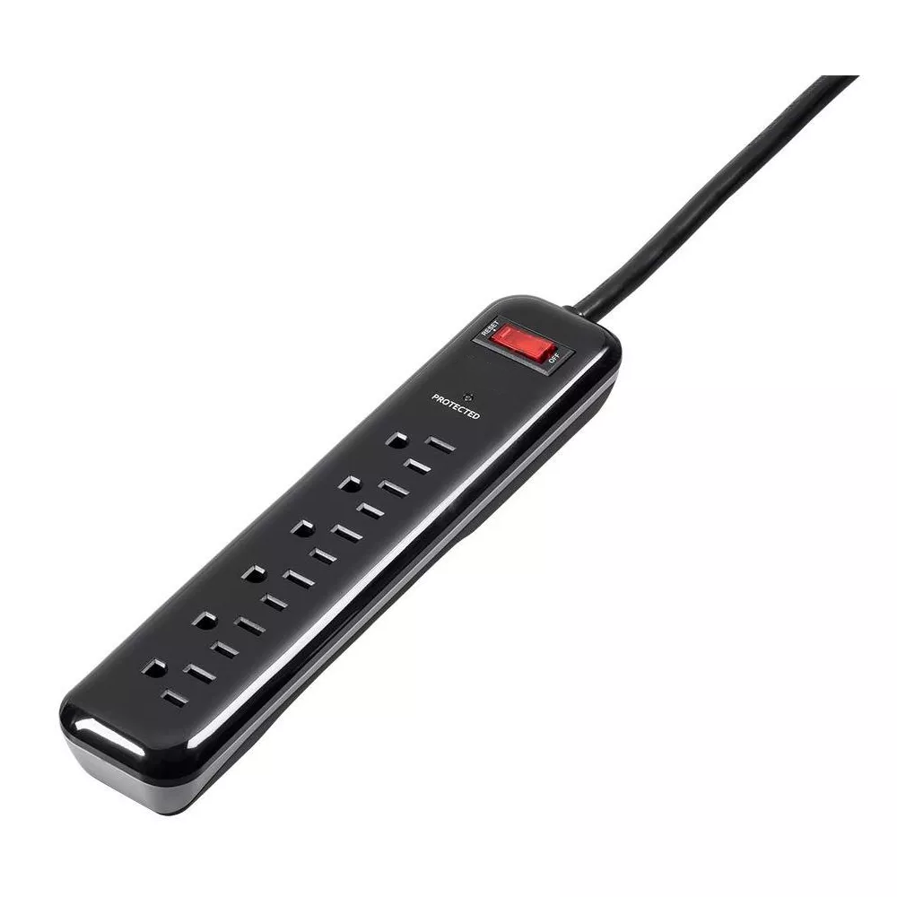 4ft Surge Protector Power Strip with 6 AC Outlets & Low-Profile Plug