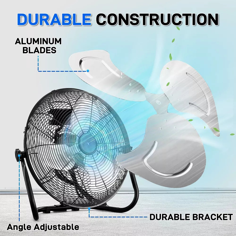 16 Inch High Velocity Dual-Purpose Floor & Wall Mount Electric Fan
