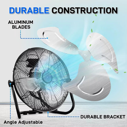16 Inch High Velocity Dual-Purpose Floor & Wall Mount Electric Fan