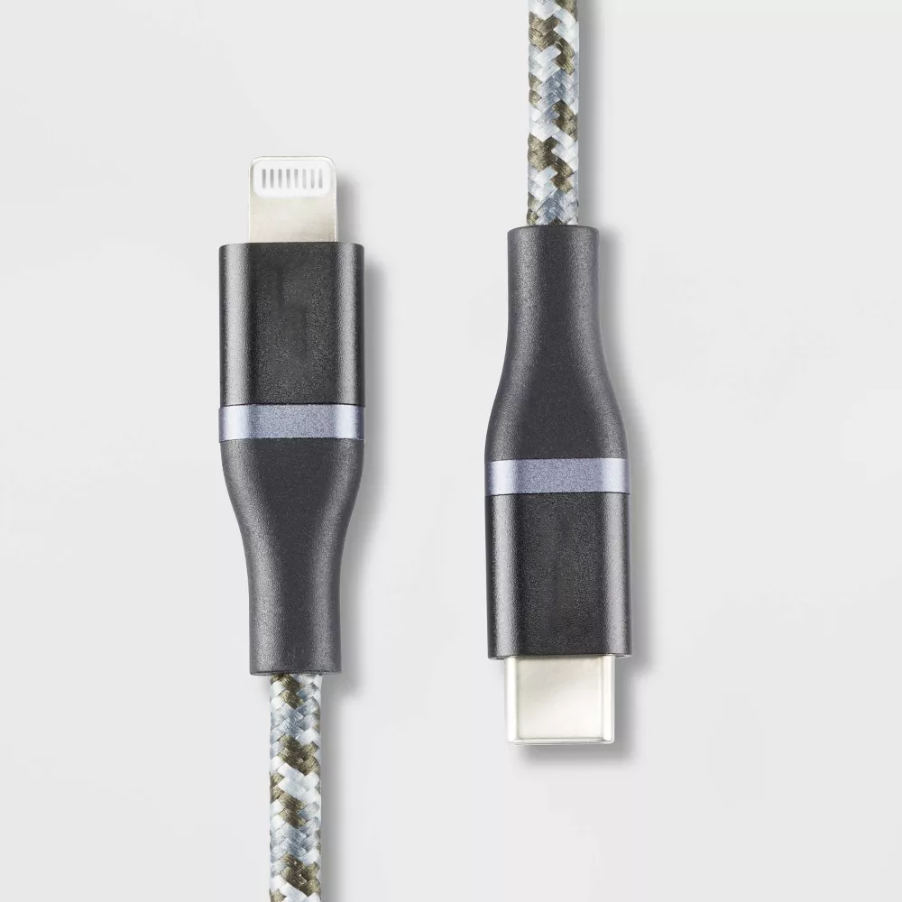 6ft Nylon Braided USB-C to Lightning Charging & Data Sync Cable