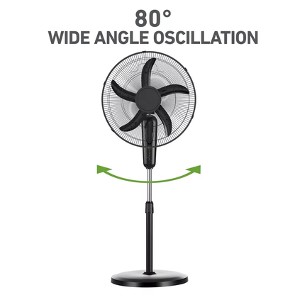 18 Inch Oscillating Height Adjustable Stand Electric Fan with Remote Control