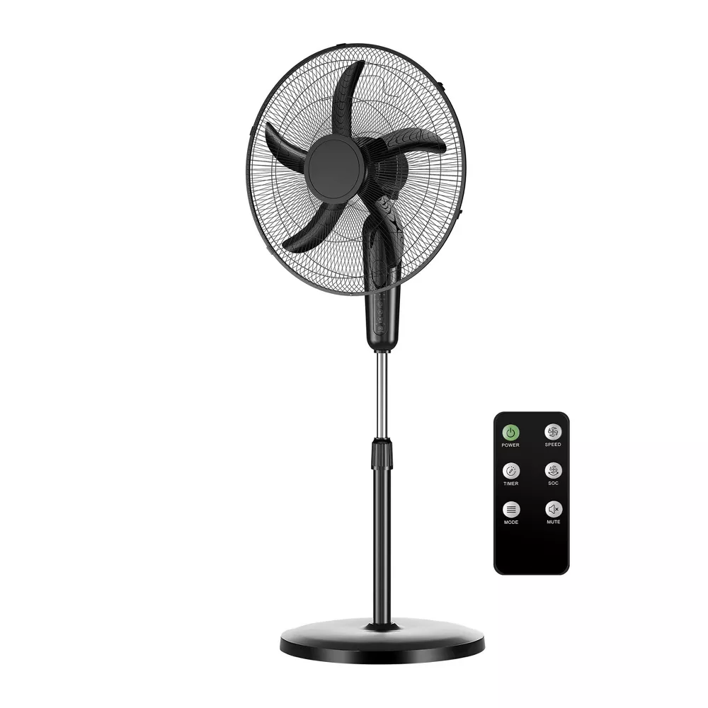 18 Inch Oscillating Height Adjustable Stand Electric Fan with Remote Control