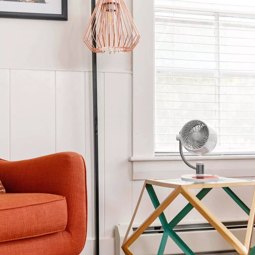 Adjustable Swivel Desk Electric Air Circulator Fan with Decorative Design Discs