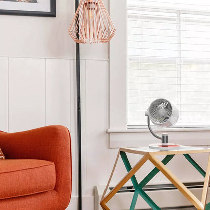 Adjustable Swivel Desk Electric Air Circulator Fan with Decorative Design Discs