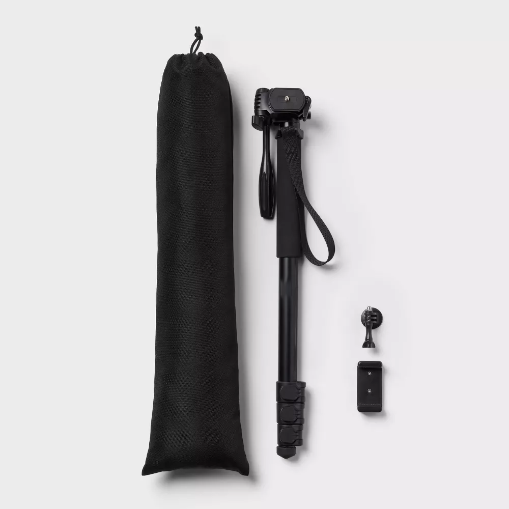 63 Inch Extendable Camera Monopod with 3-Way Panhead & Quick Release Plate