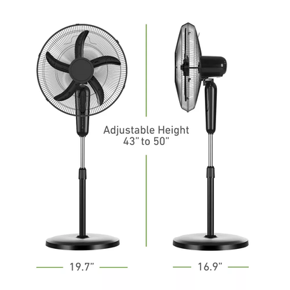 18 Inch Oscillating Height Adjustable Stand Electric Fan with Remote Control